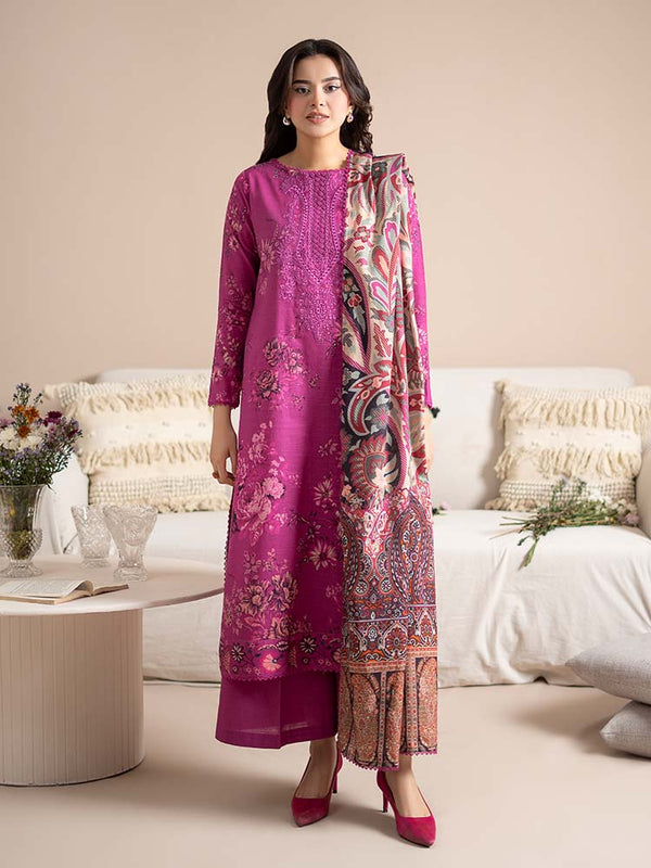 AFSANAY 3-Piece Unstitched Digital Printed Khaddar Suit
