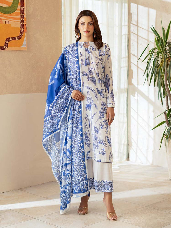 PEARL AND PETALS 3-Piece Unstitched Digital Printed Lawn Suit