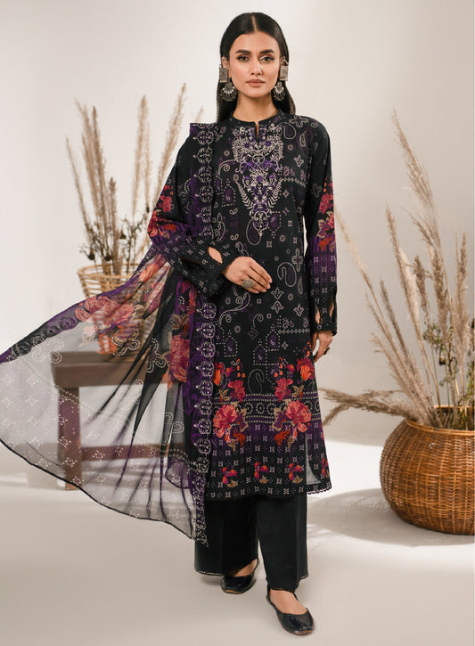 Hania Luxury Lawn Embroidered Unstitched 3 Piece