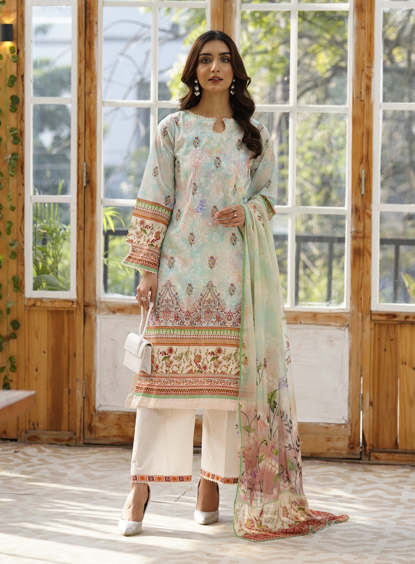 Firuzeh Luxury Lawn Embroidered Unstitched 3 Piece