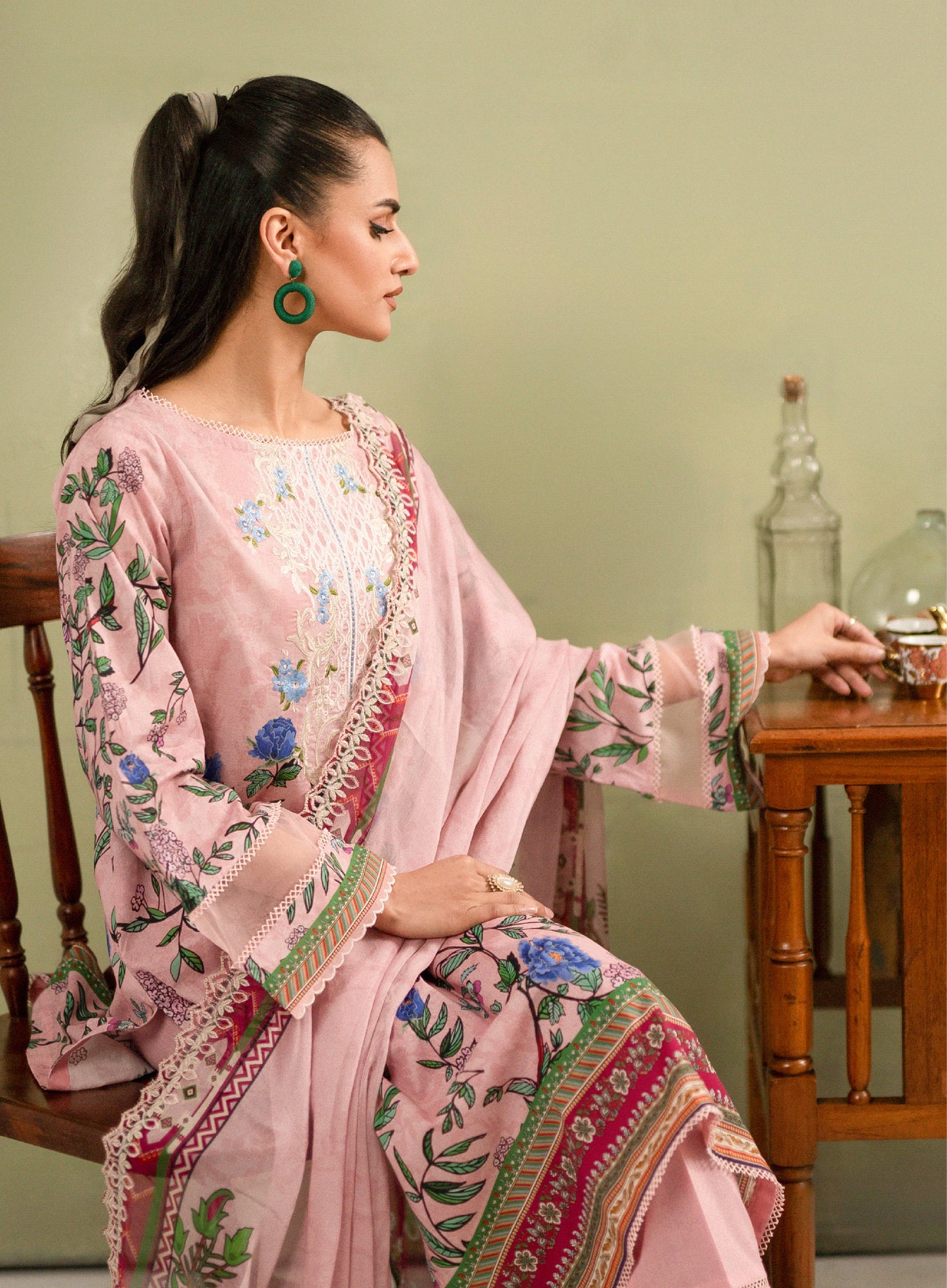 Hania Luxury Lawn Embroidered Unstitched 3 Piece