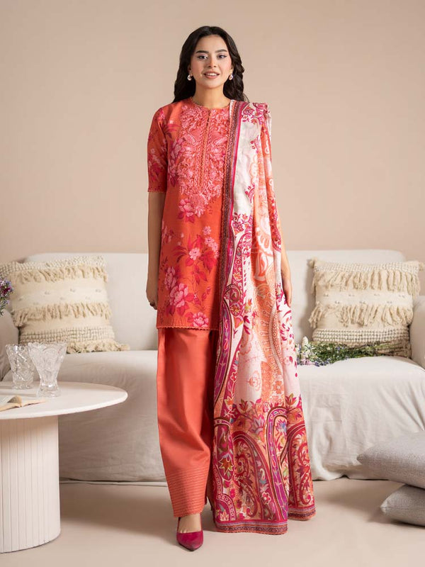 AFSANAY 3-Piece Unstitched Digital Printed Khaddar Suit