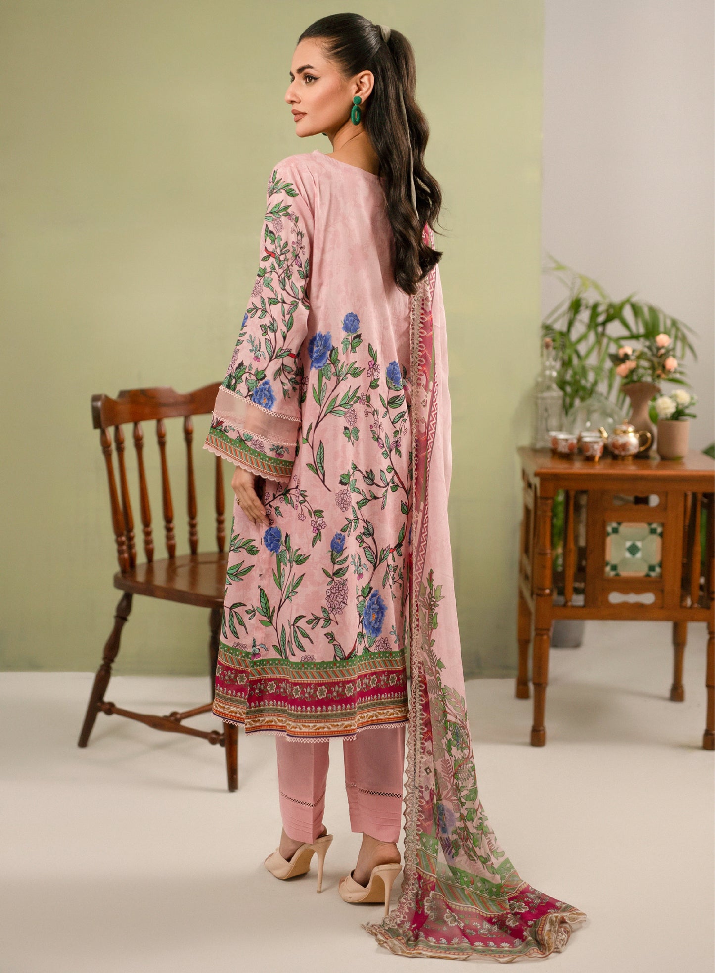 Hania Luxury Lawn Embroidered Unstitched 3 Piece