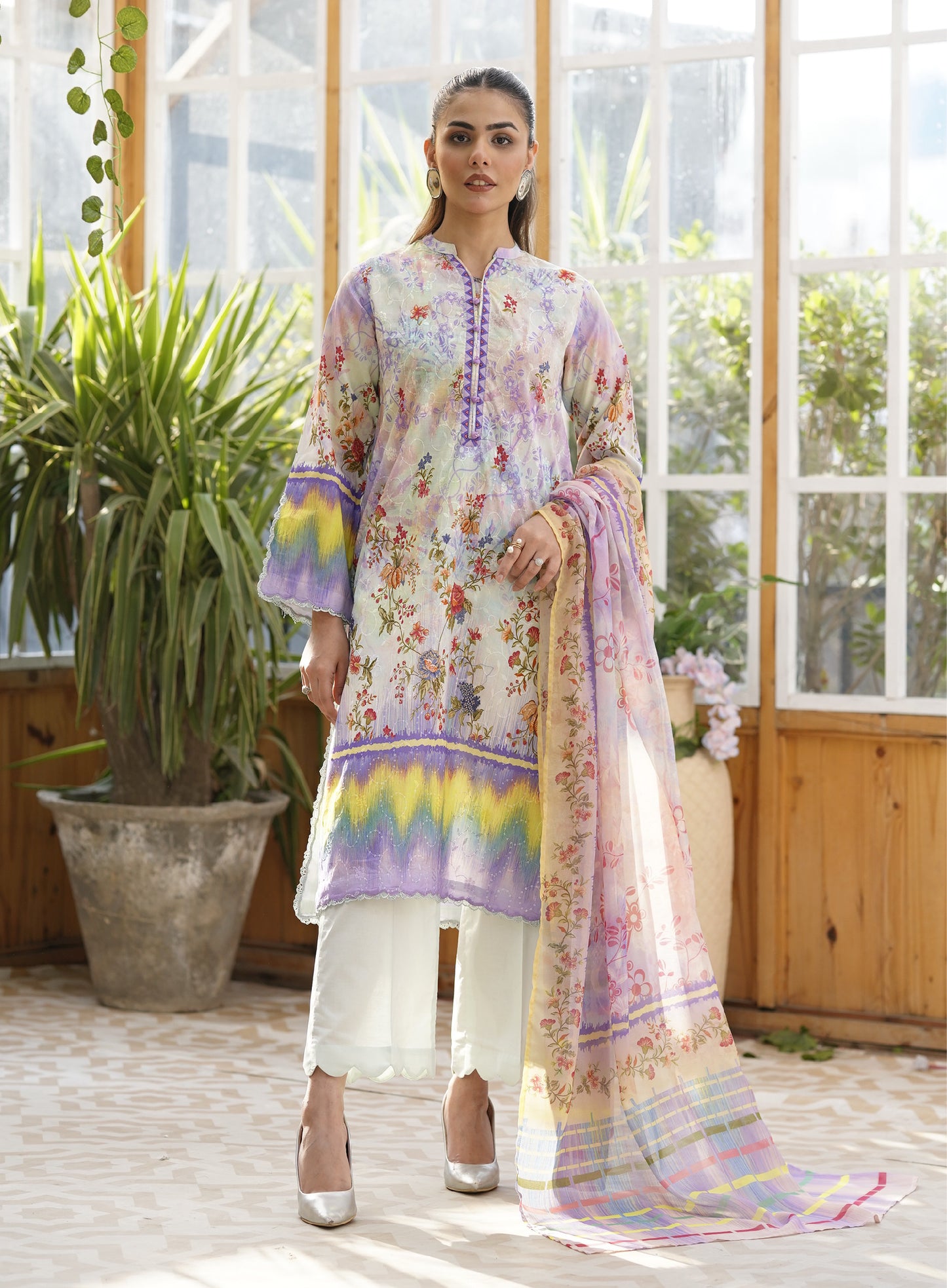 Firuzeh Luxury Lawn Embroidered Unstitched 3 Piece