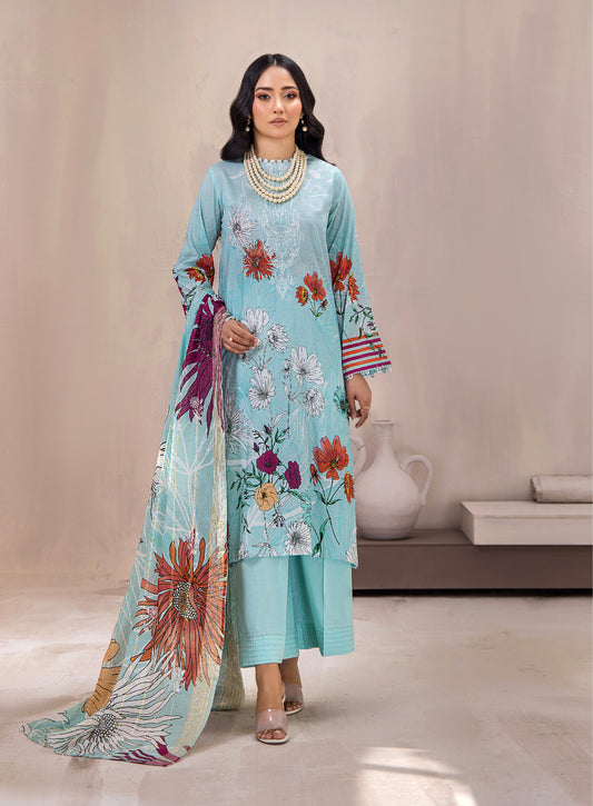 Hania Luxury Lawn Embroidered Unstitched 3 Piece