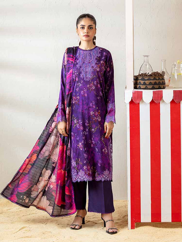 NOER 3-Piece Unstitched Digital Printed Lawn Suit