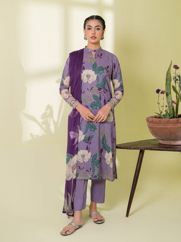 ZUMRA 3-Piece Unstitched Digital Printed Lawn Suit