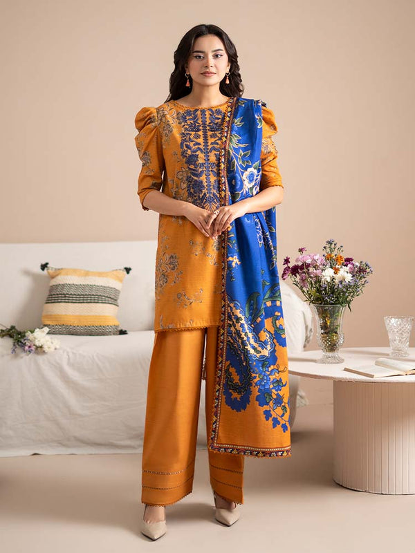 AFSANAY 3-Piece Unstitched Digital Printed Khaddar Suit