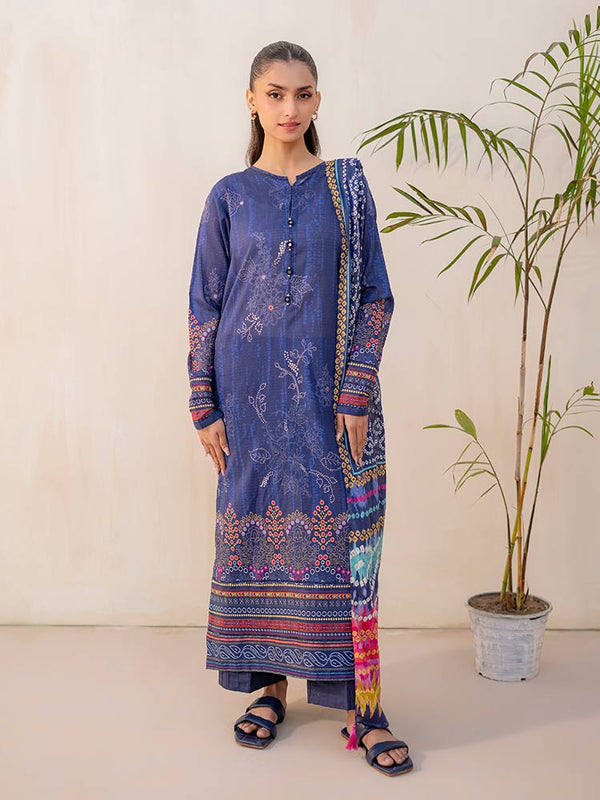 CHUNRI CHARM 3-Piece Unstitched Digital Printed Lawn Suit