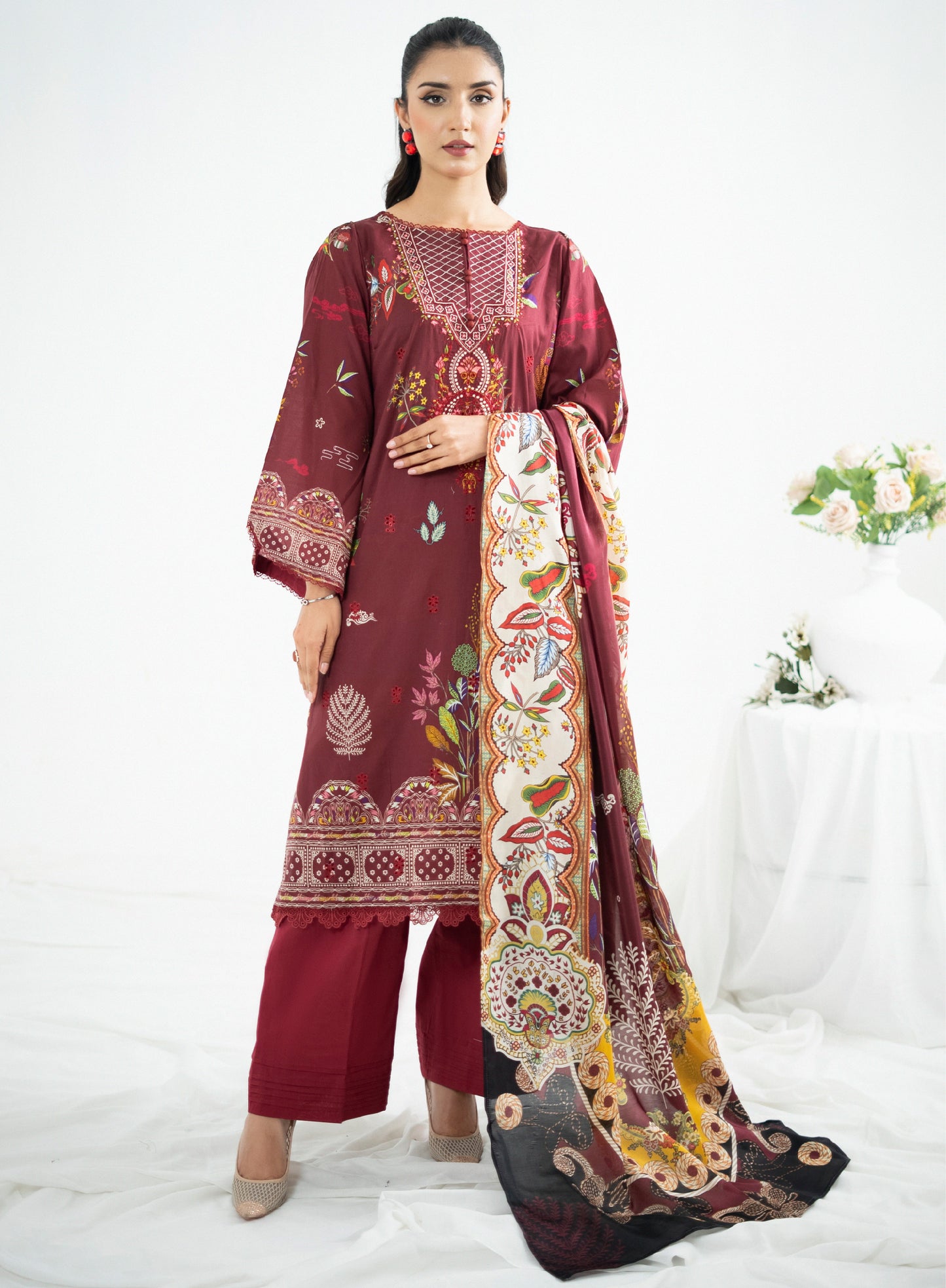 Lalam Luxury Lawn Embroidered Unstitched 3 Piece