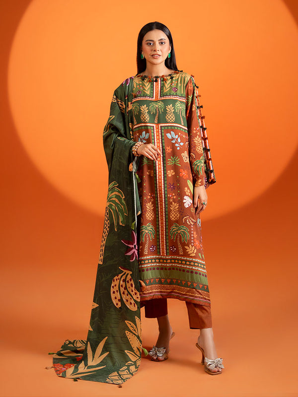 AFROZ 3-Piece Unstitched Digital Printed Lawn Suit