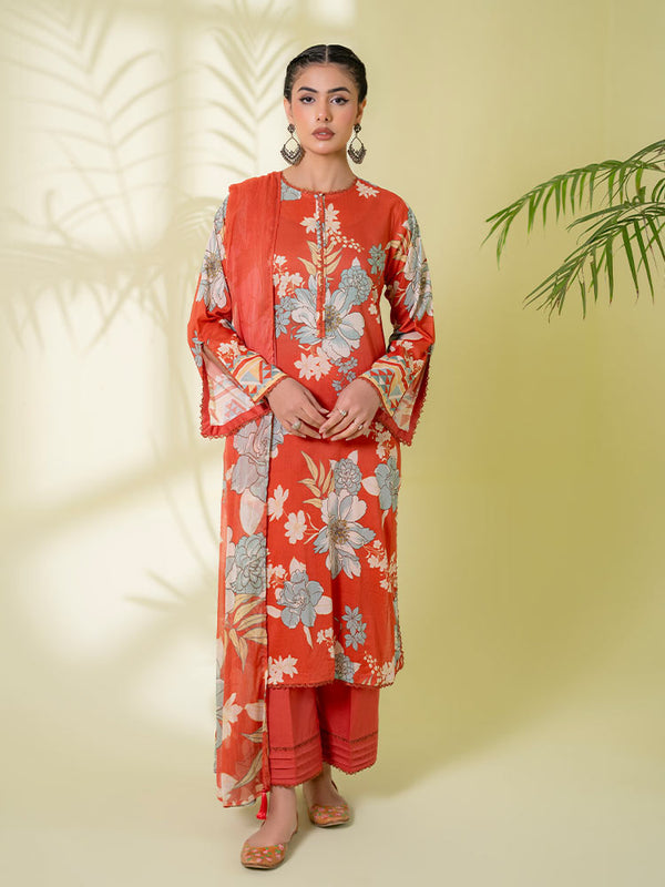 ZUMRA 3-Piece Unstitched Digital Printed Lawn Suit
