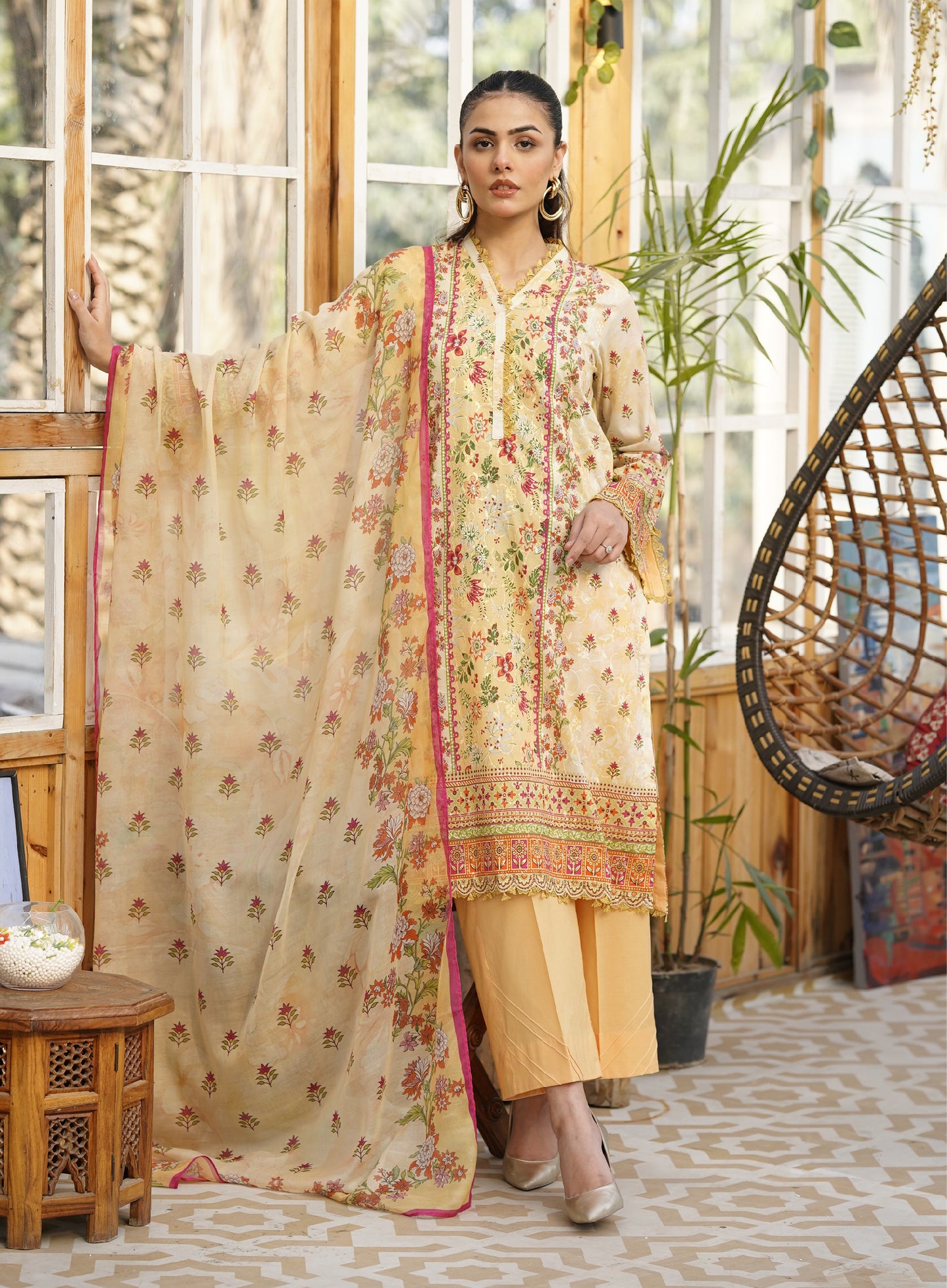 Firuzeh Luxury Lawn Embroidered Unstitched 3 Piece