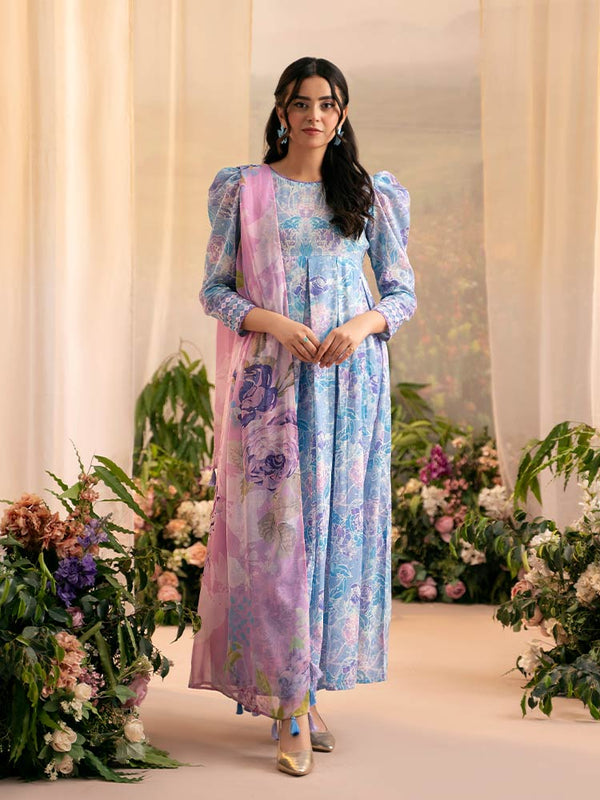 PEACH POPPIES3-Piece Unstitched Digital Printed Lawn Suit