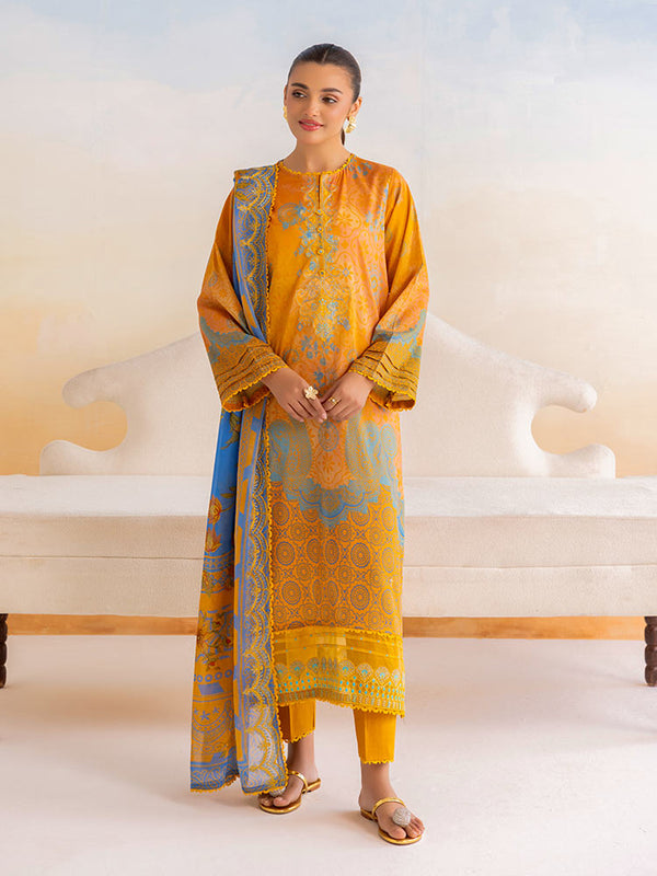 GULL MEHR 3-Piece Unstitched Digital Printed Lawn Suit