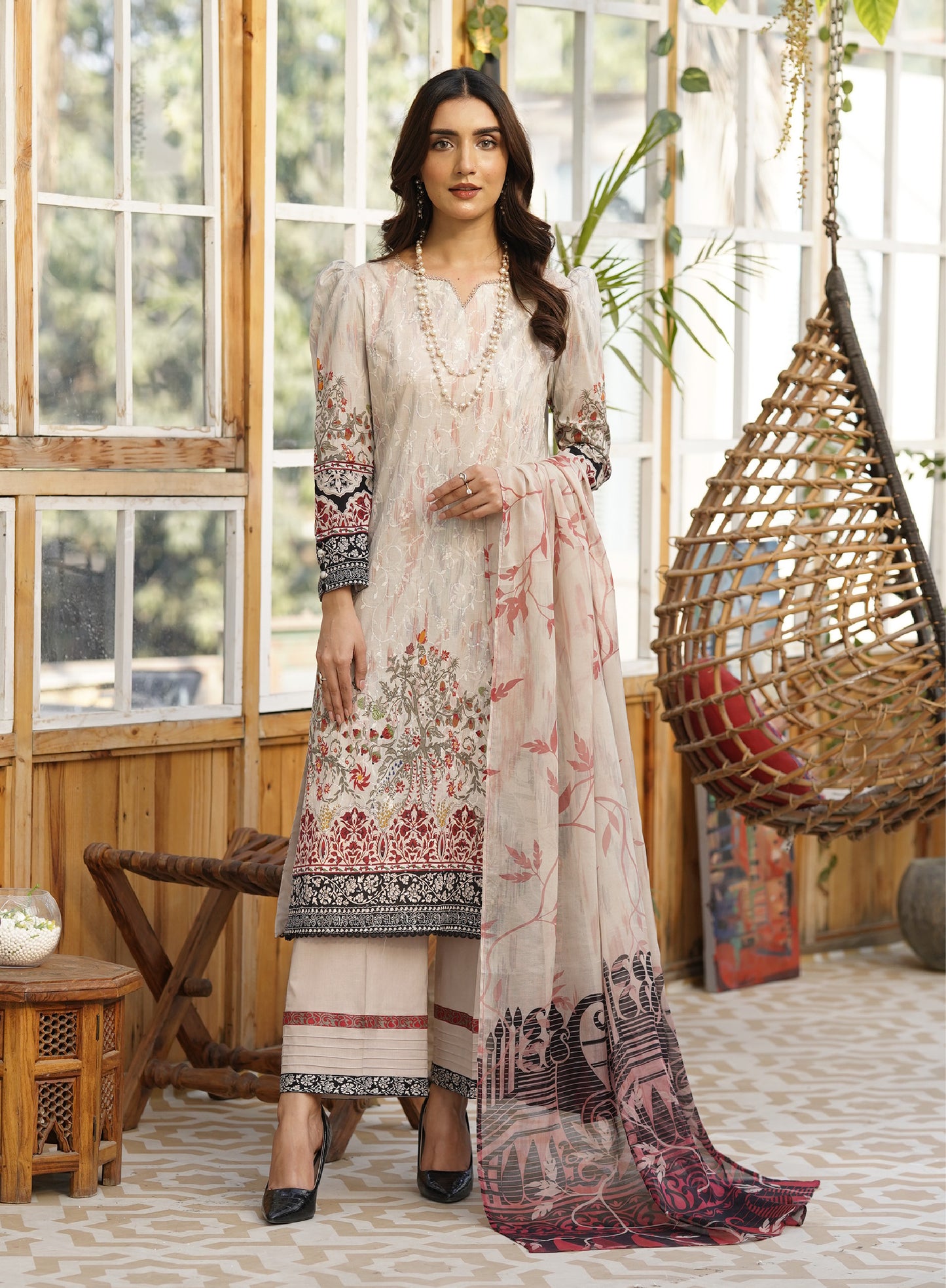 Firuzeh Luxury Lawn Embroidered Unstitched 3 Piece