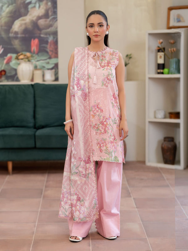 CHIKANKARI 3-Piece Unstitched Digital Printed Lawn Suit