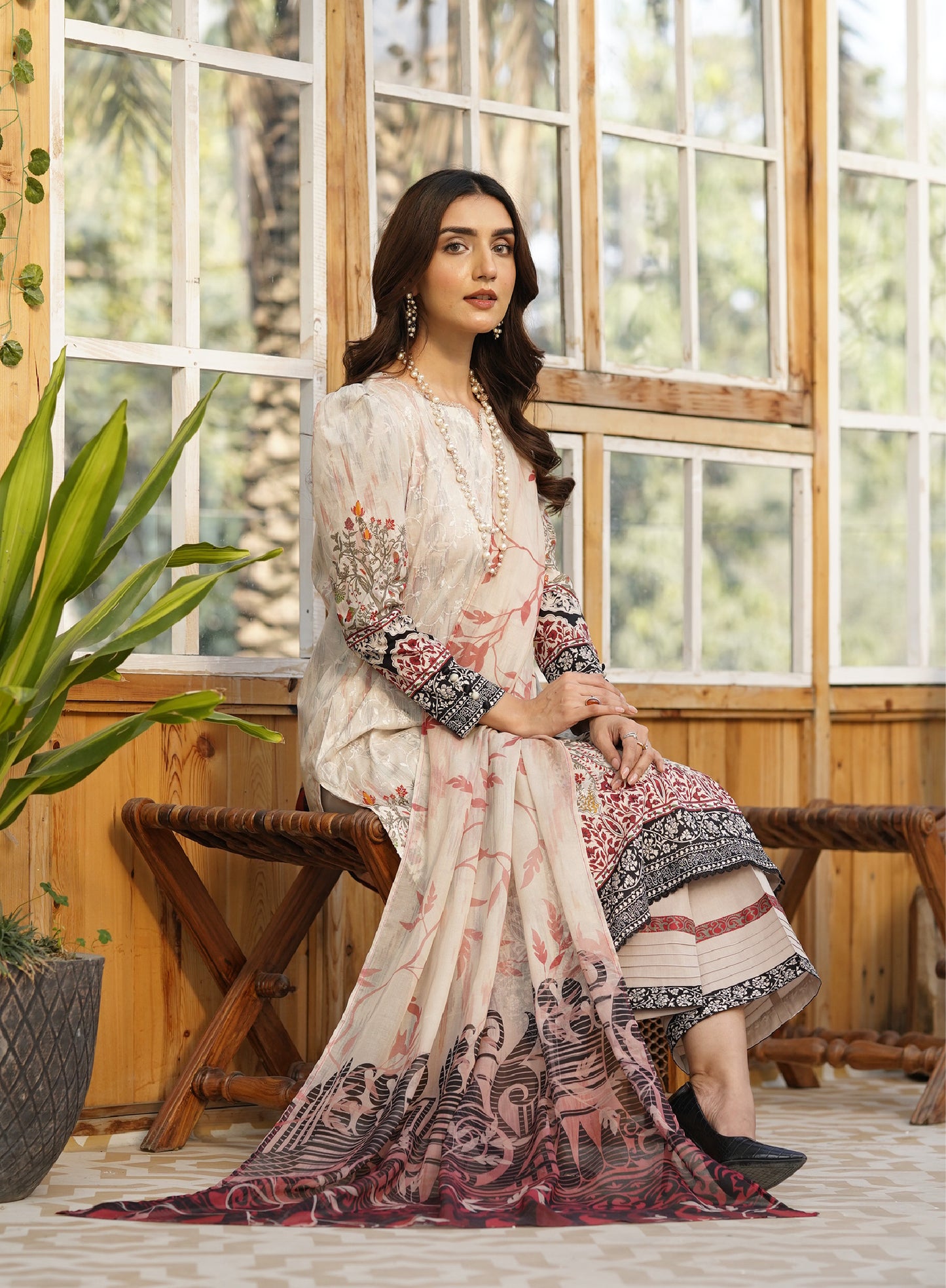 Firuzeh Luxury Lawn Embroidered Unstitched 3 Piece