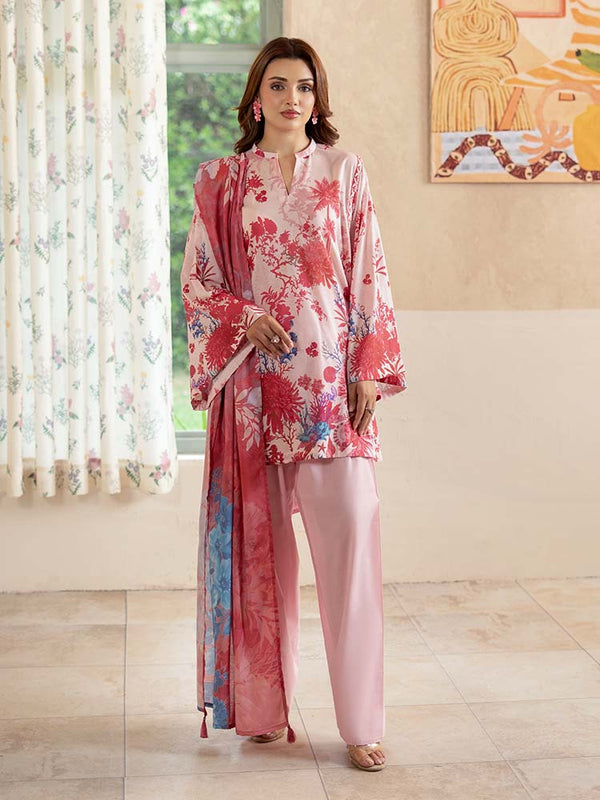 PEARL AND PETALS 3-Piece Unstitched Digital Printed Lawn Suit