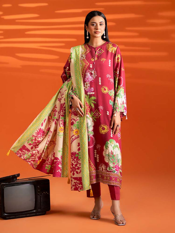AFROZ 3-Piece Unstitched Digital Printed Lawn Suit