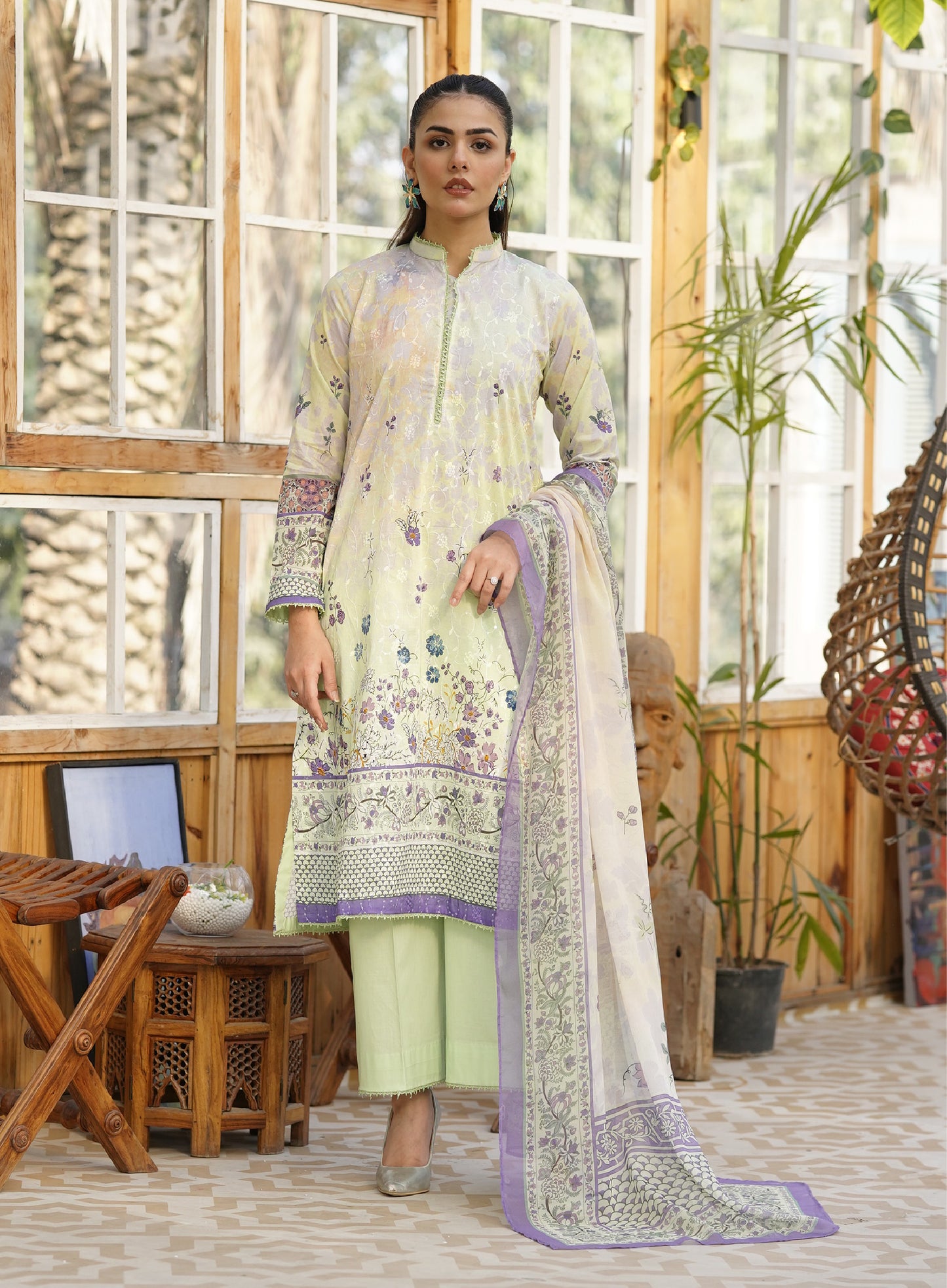 Firuzeh Luxury Lawn Embroidered Unstitched 3 Piece