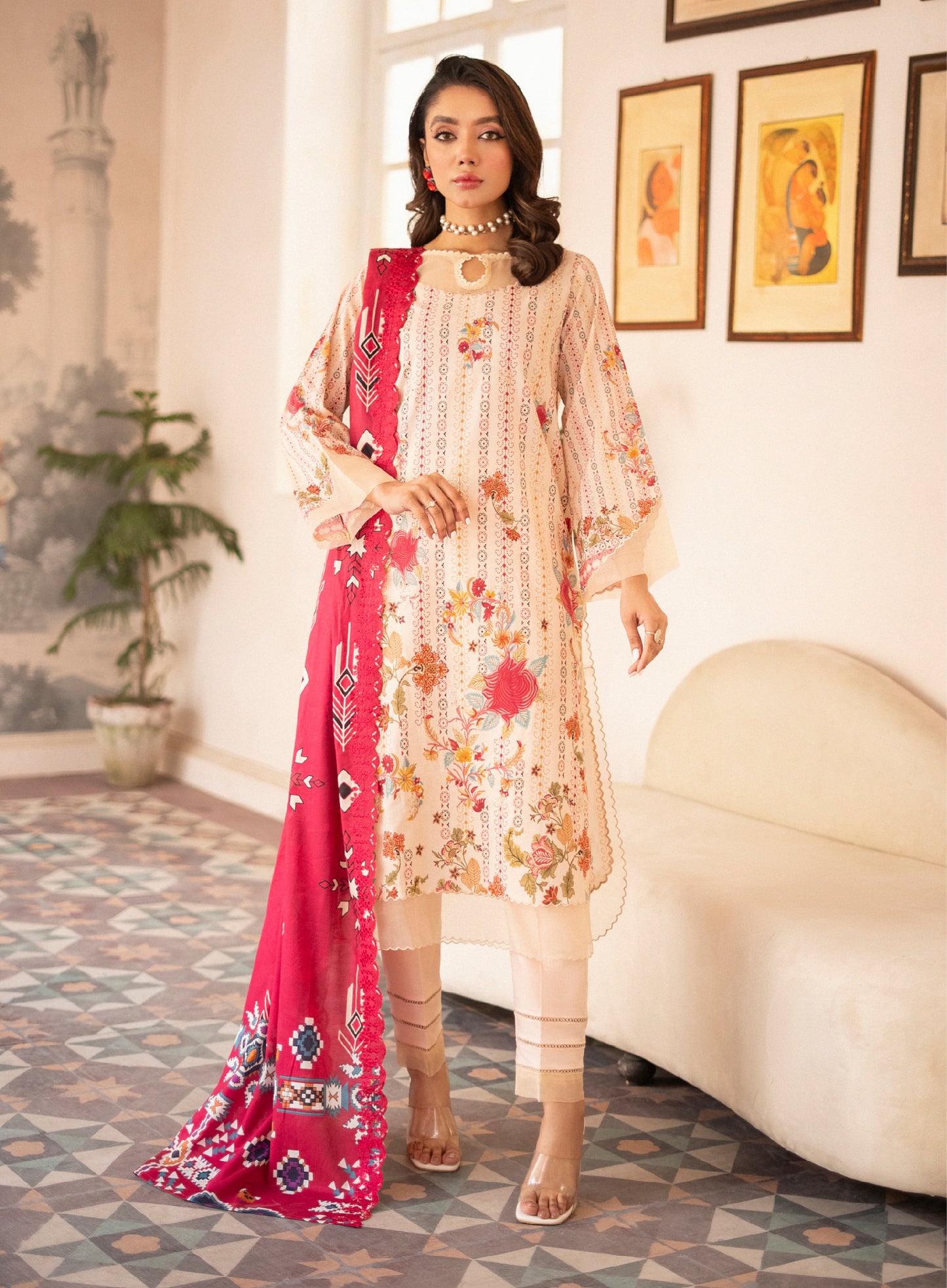 Sheerisha Luxury Lawn Embroidered Unstitched 3 Piece