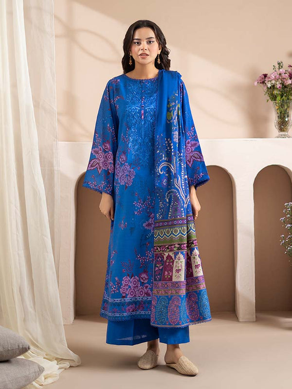 AFSANAY 3-Piece Unstitched Digital Printed Khaddar Suit