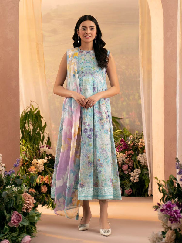 PEACH POPPIES3-Piece Unstitched Digital Printed Lawn Suit