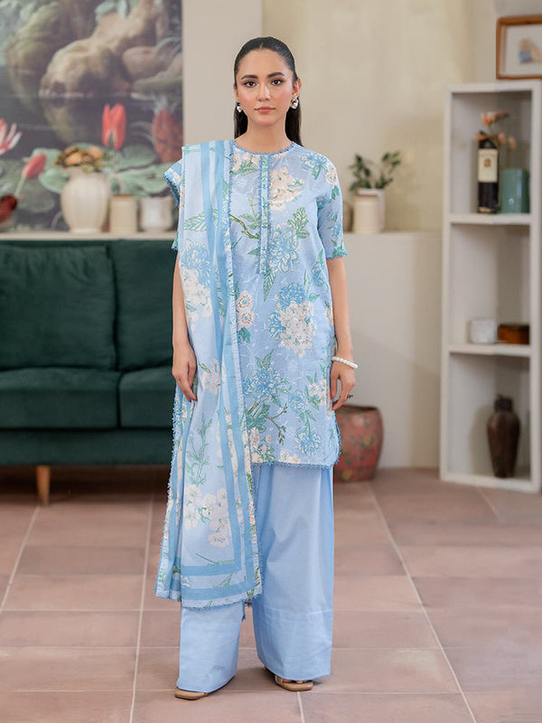 CHIKANKARI 3-Piece Unstitched Digital Printed Lawn Suit