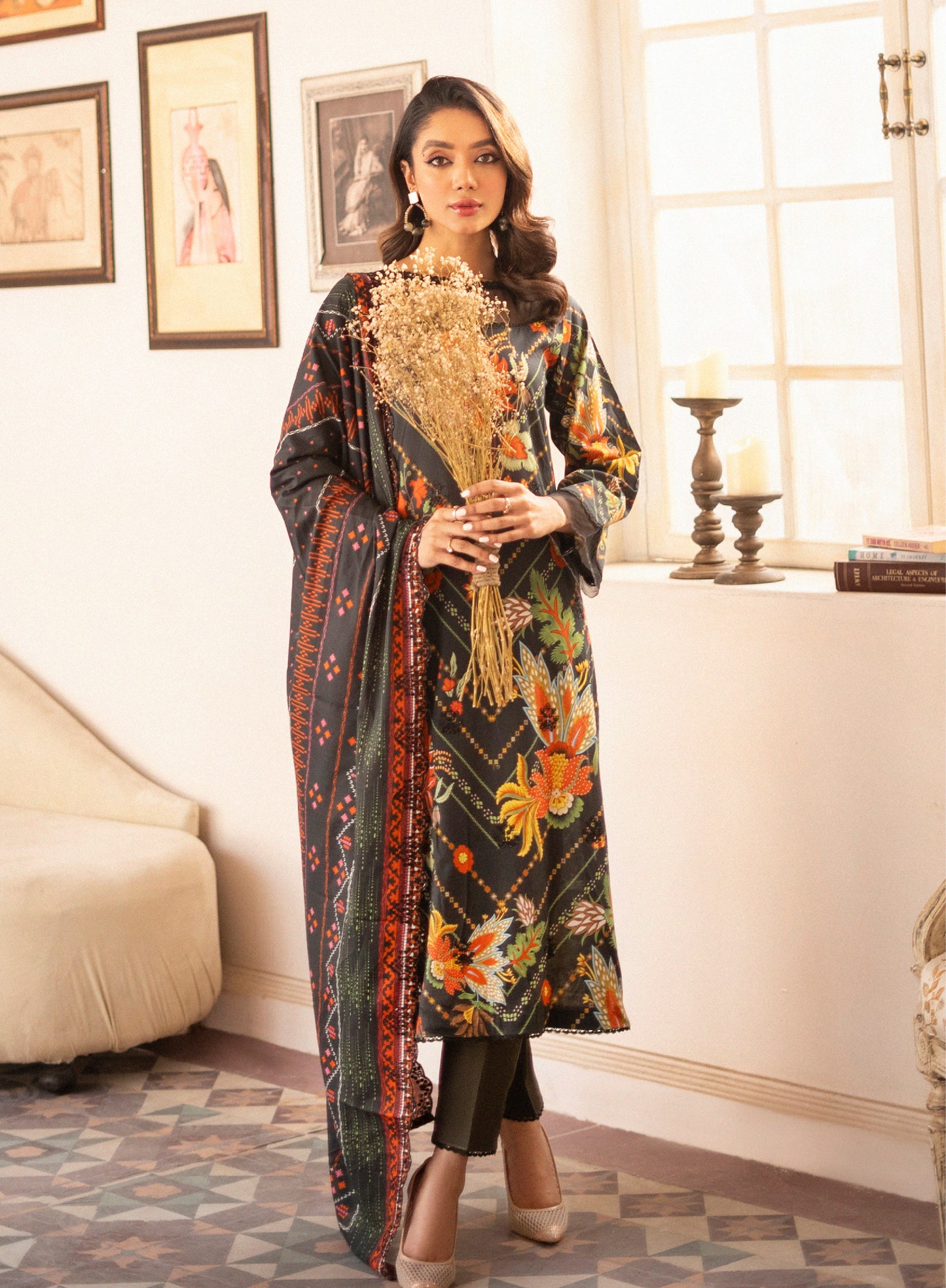 Sheerisha Luxury Lawn Embroidered Unstitched 3 Piece