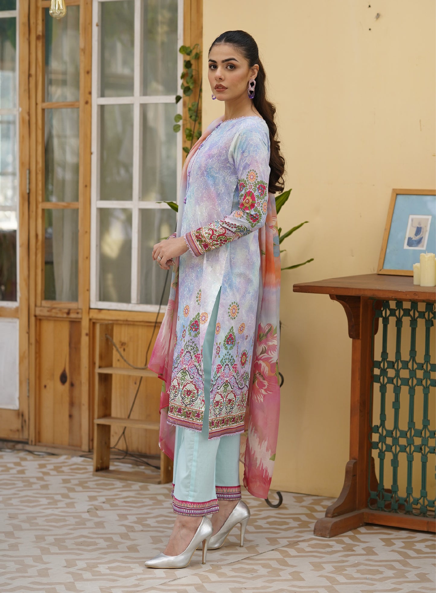 Firuzeh Luxury Lawn Embroidered Unstitched 3 Piece