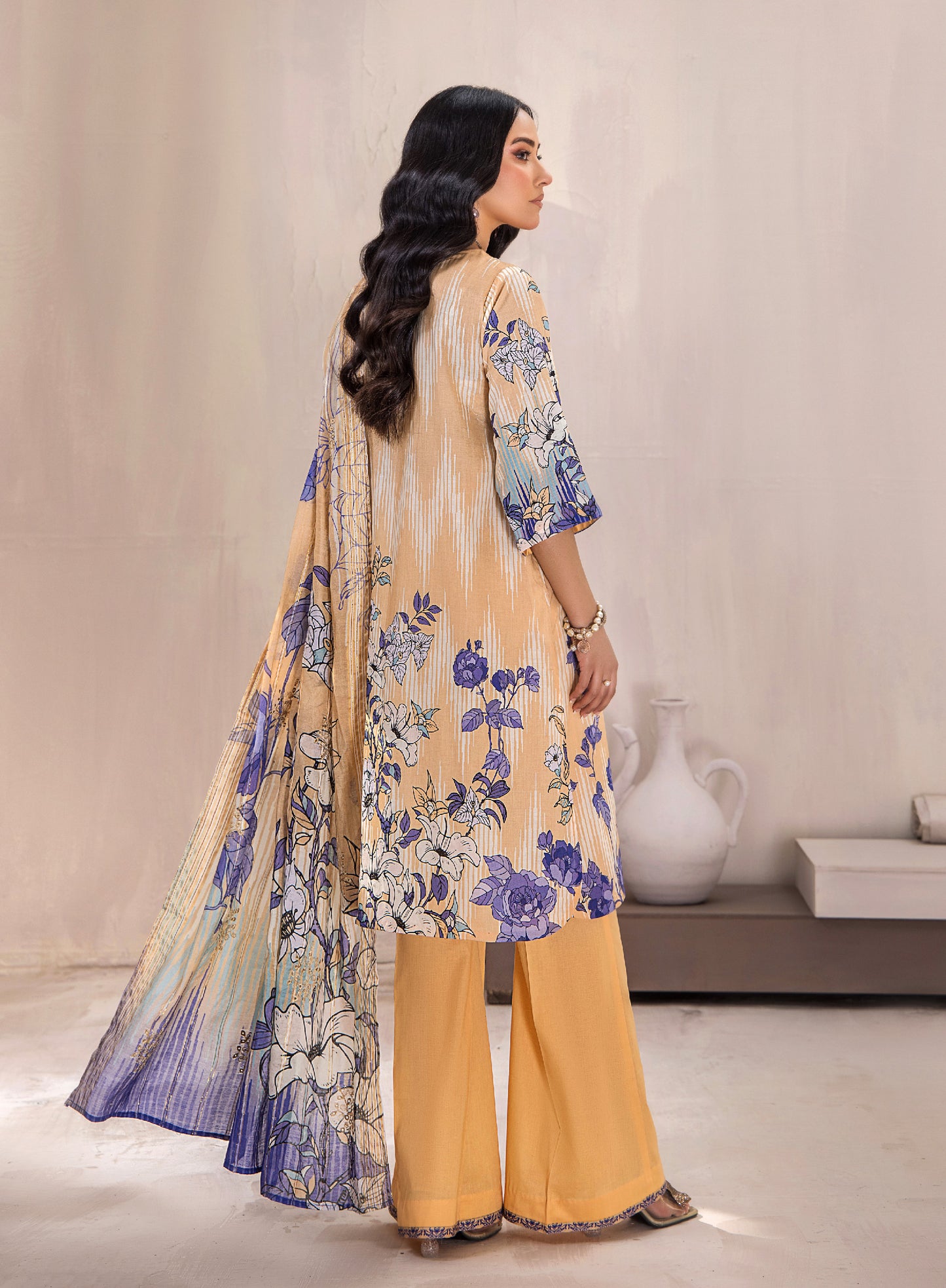 Hania Luxury Lawn Embroidered Unstitched 3 Piece