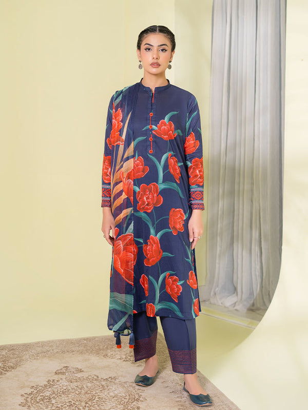 ZUMRA 3-Piece Unstitched Digital Printed Lawn Suit