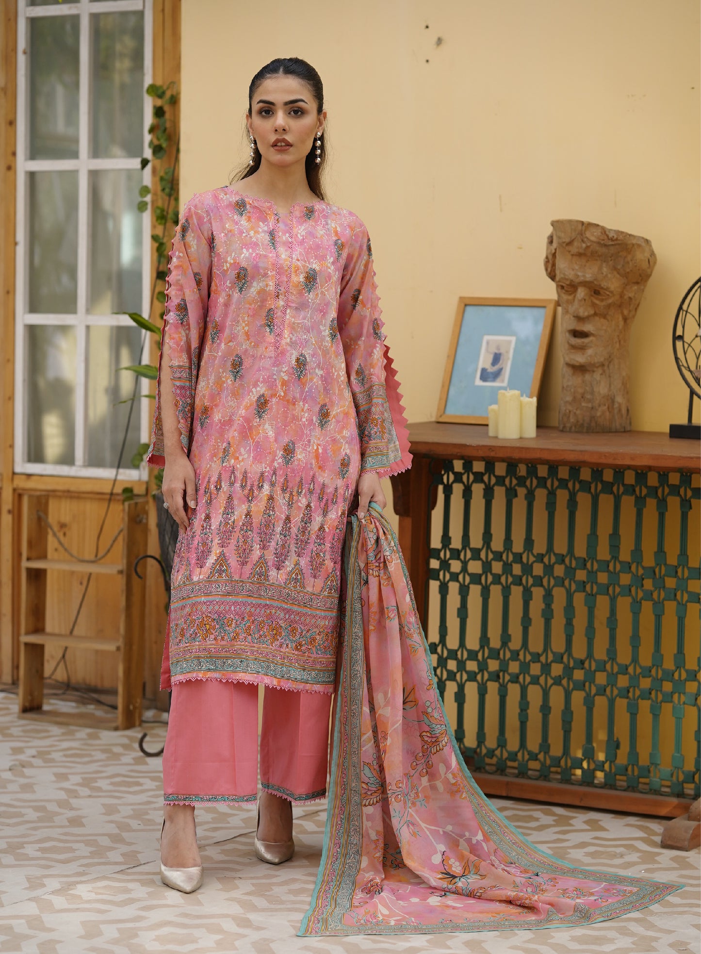 Firuzeh Luxury Lawn Embroidered Unstitched 3 Piece