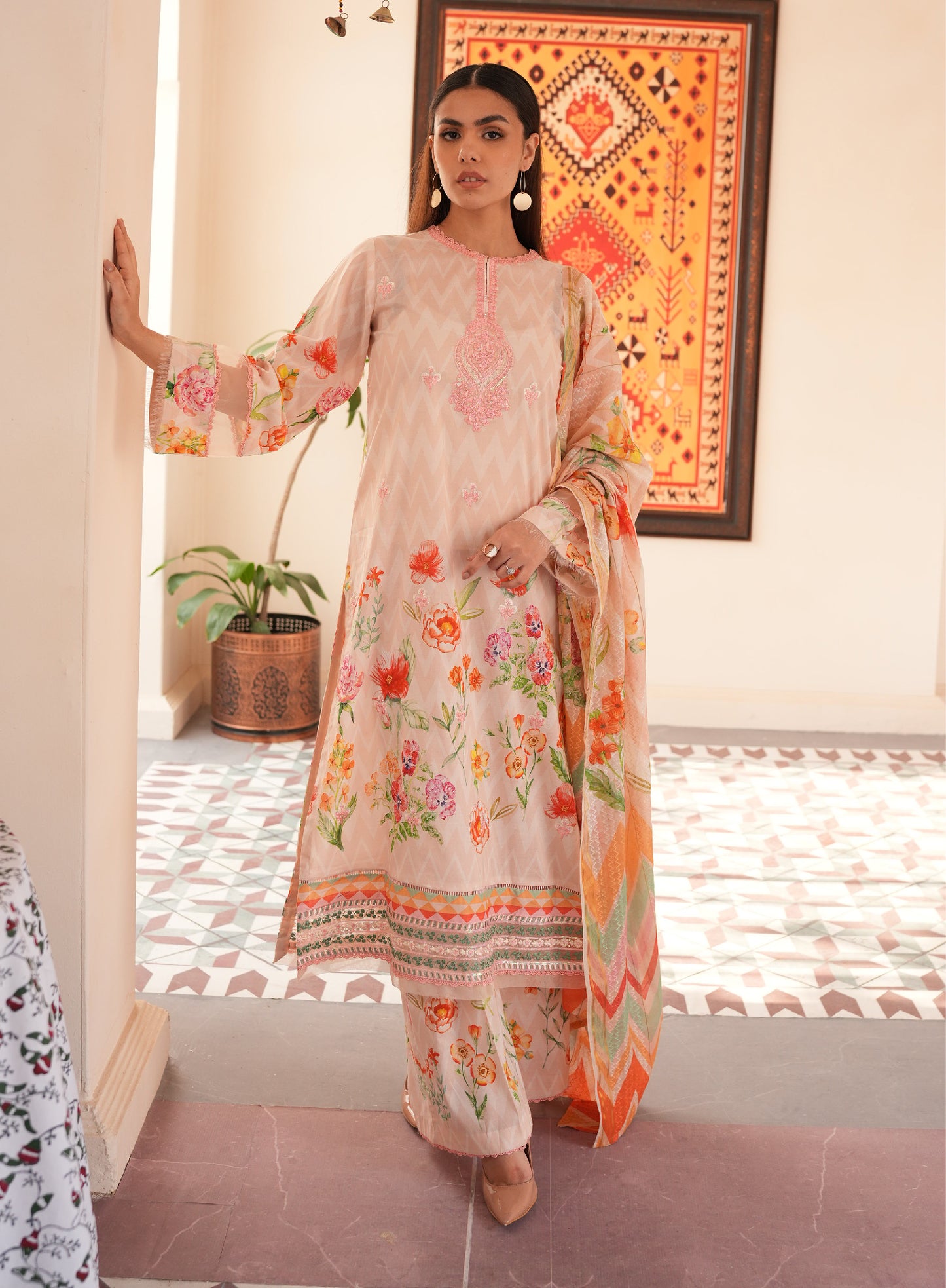 Daisia Luxury Lawn Embroidered Unstitched 3 Piece