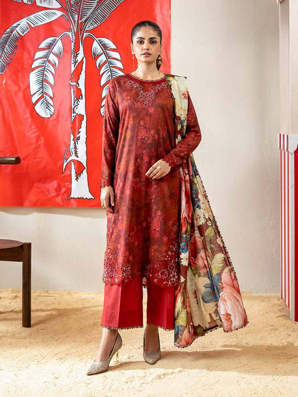 NOER 3-Piece Unstitched Digital Printed Lawn Suit