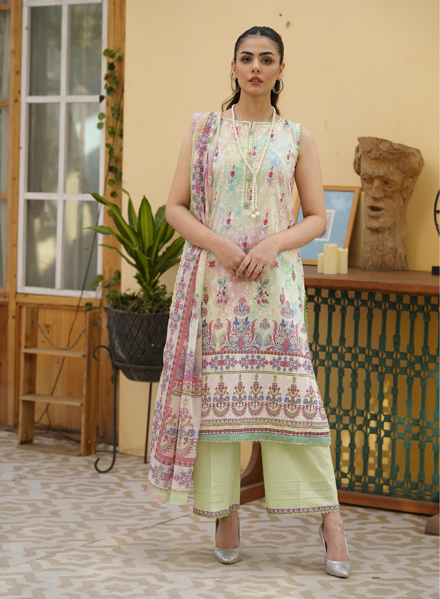 Firuzeh Luxury Lawn Embroidered Unstitched 3 Piece