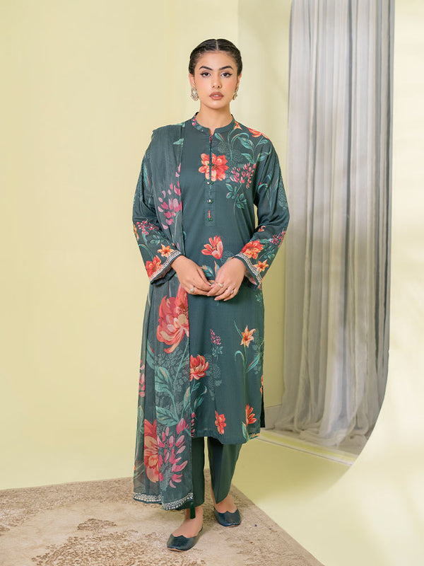 ZUMRA 3-Piece Unstitched Digital Printed Lawn Suit