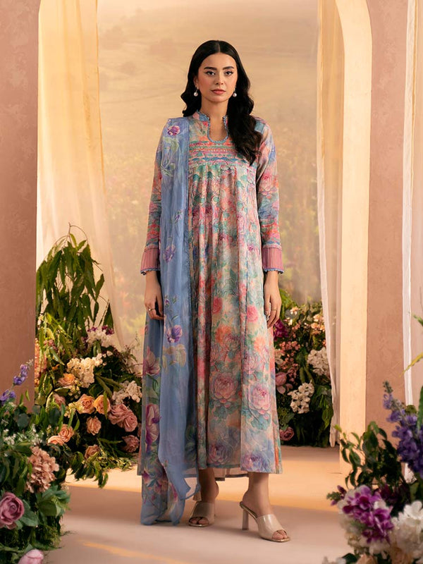 PEACH POPPIES3-Piece Unstitched Digital Printed Lawn Suit