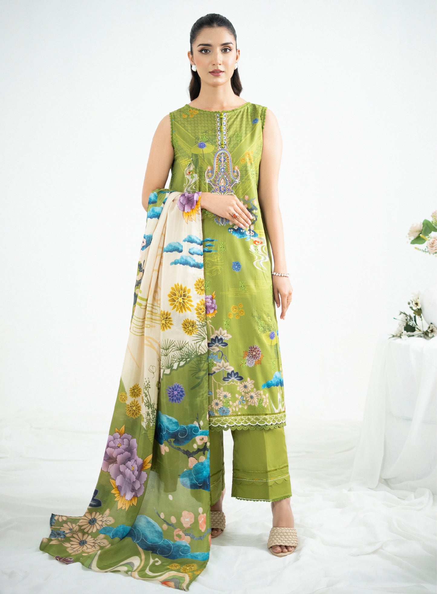 Lalam Luxury Lawn Embroidered Unstitched 3 Piece