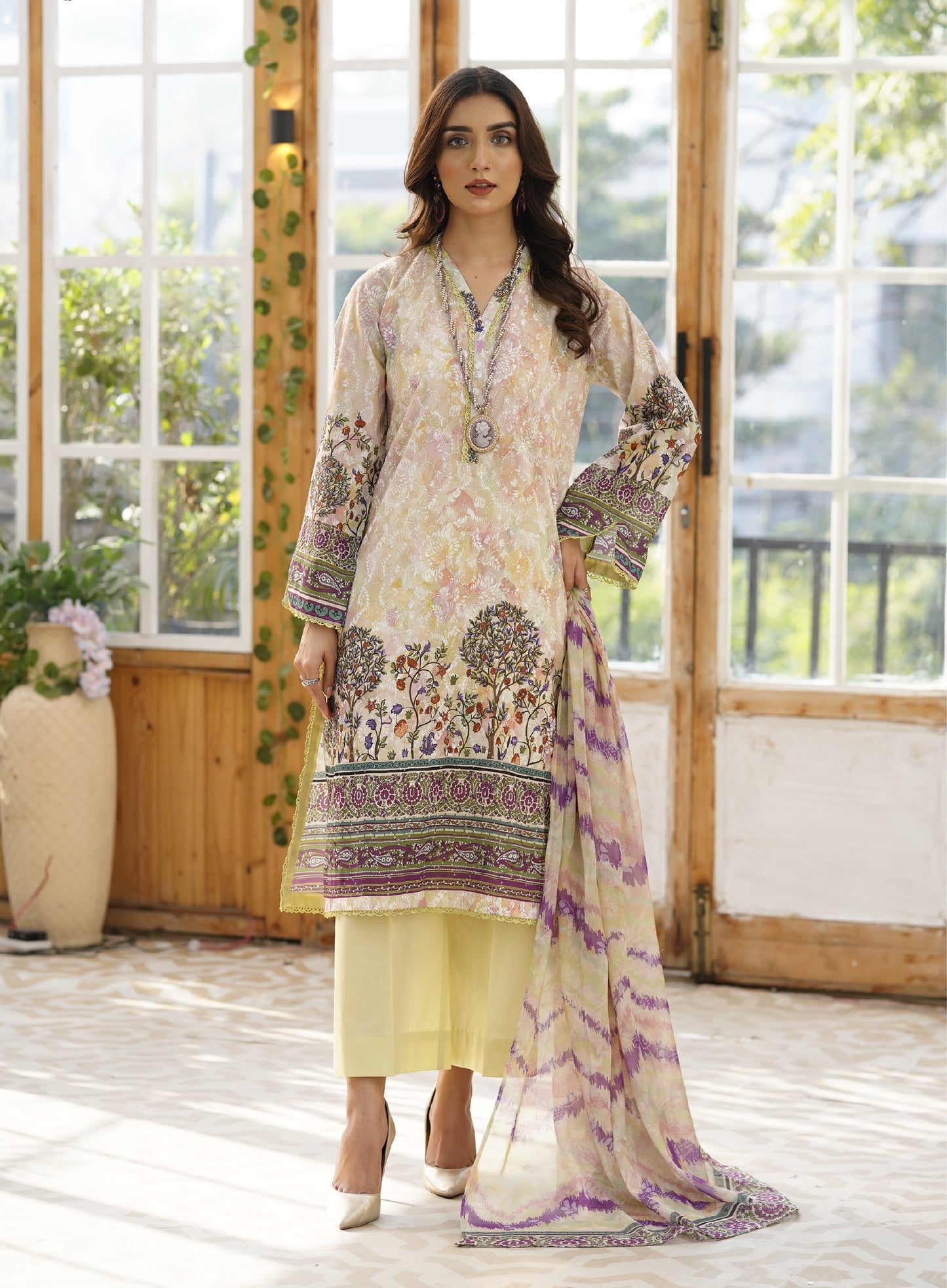 Firuzeh Luxury Lawn Embroidered Unstitched 3 Piece