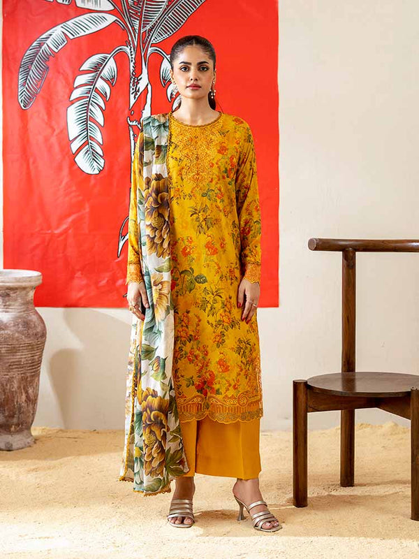 NOER 3-Piece Unstitched Digital Printed Lawn Suit