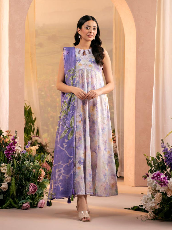 PEACH POPPIES3-Piece Unstitched Digital Printed Lawn Suit