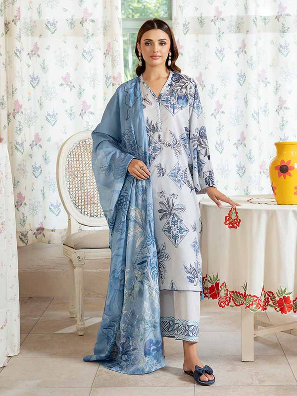 PEARL AND PETALS 3-Piece Unstitched Digital Printed Lawn Suit