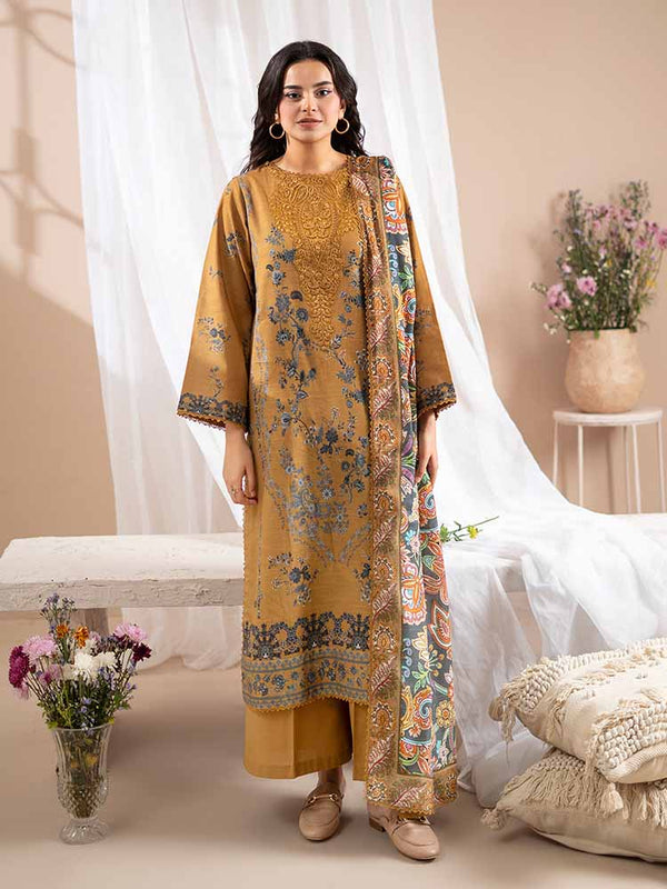 AFSANAY 3-Piece Unstitched Digital Printed Khaddar Suit