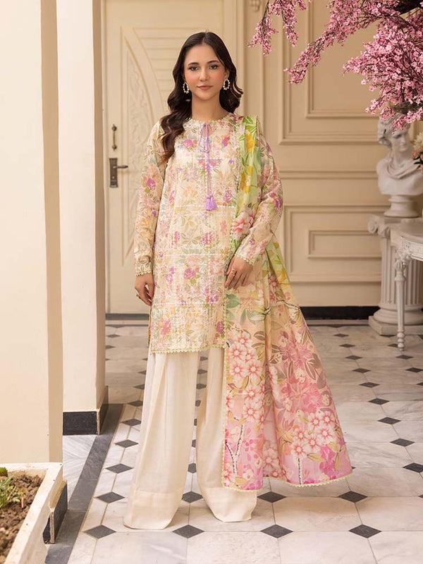 DOVES OF GARDEN 3-Piece Unstitched Digital Printed Lawn Suit