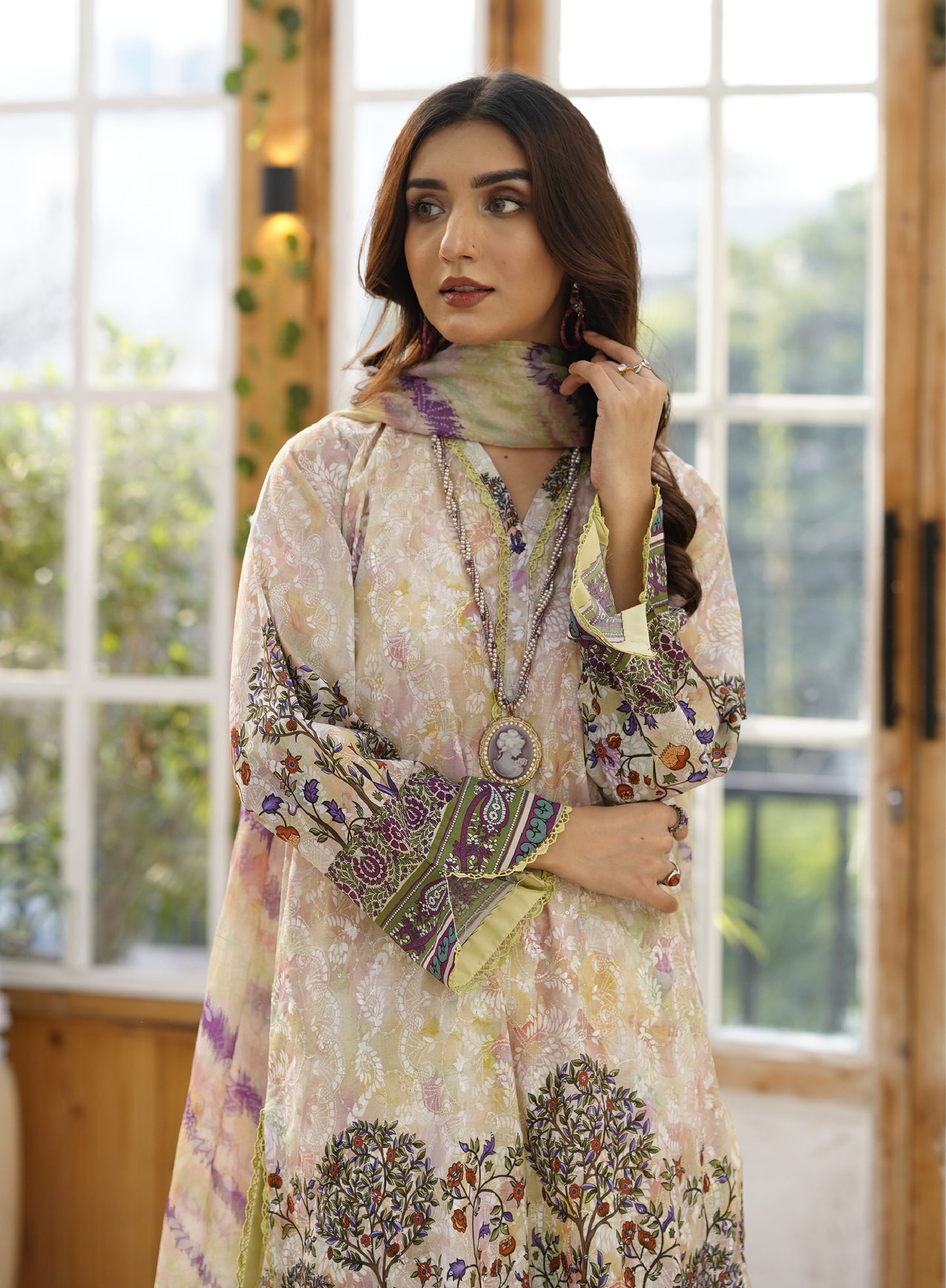 Firuzeh Luxury Lawn Embroidered Unstitched 3 Piece