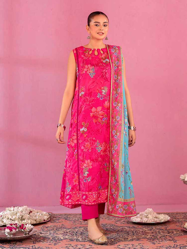 GULAB RANG 3-Piece Unstitched Digital Printed Lawn Suit