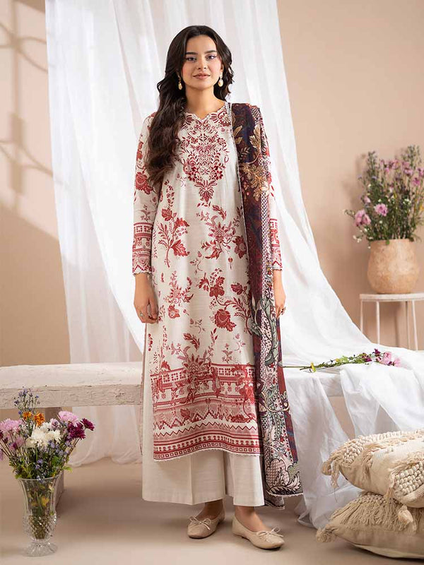 AFSANAY 3-Piece Unstitched Digital Printed Khaddar Suit