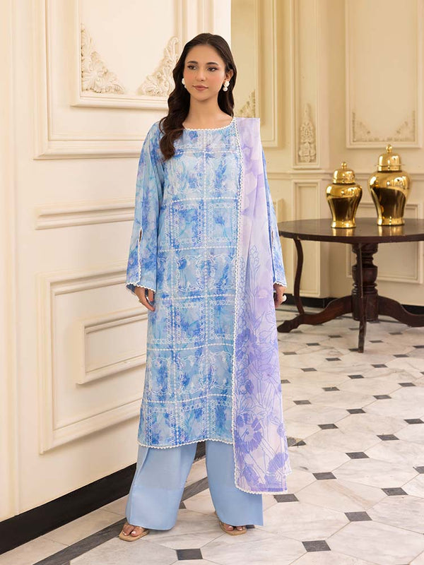 DOVES OF GARDEN 3-Piece Unstitched Digital Printed Lawn Suit